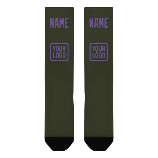 Custom Olive Light Purple Knee-High Sock sold by Tailorly product image thumbnail 2