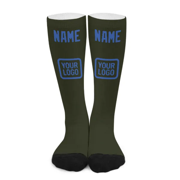 Custom Olive Sky Blue Knee-High Sock sold by Tailorly