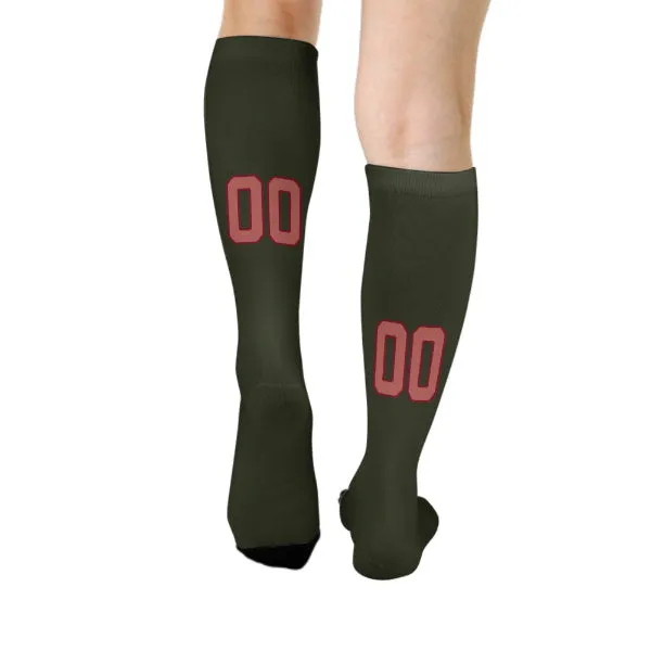 Custom Olive Copper Rose Knee-High Sock sold by Tailorly product image thumbnail 4