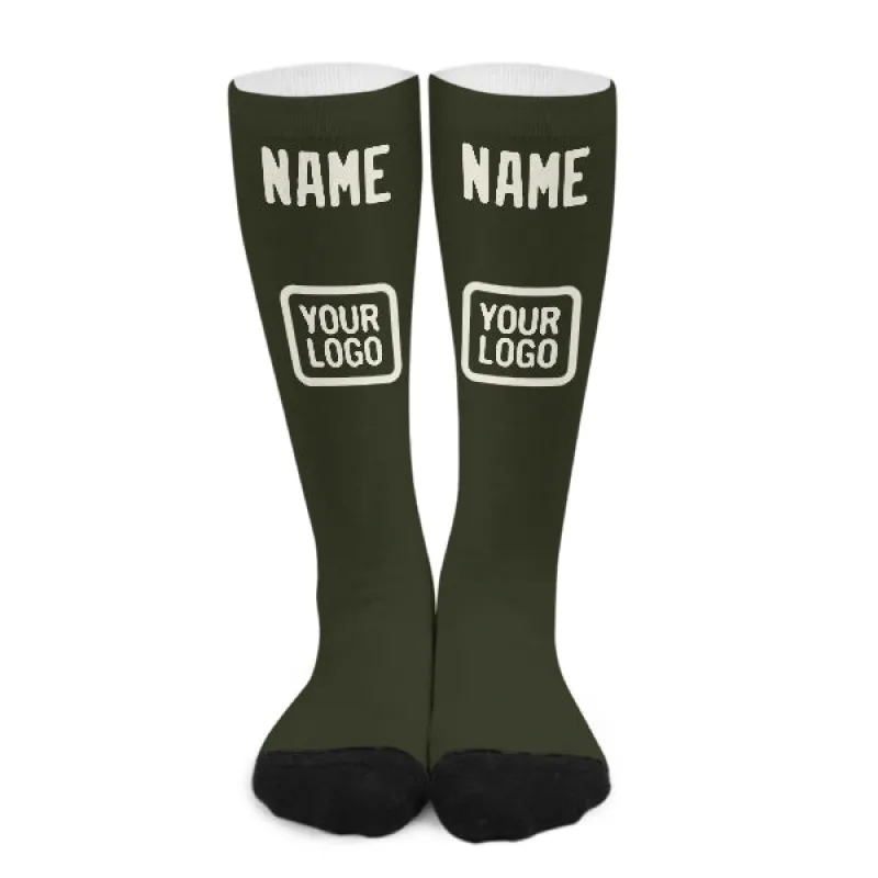 Custom Olive Cream Knee-High Sock sold by Tailorly