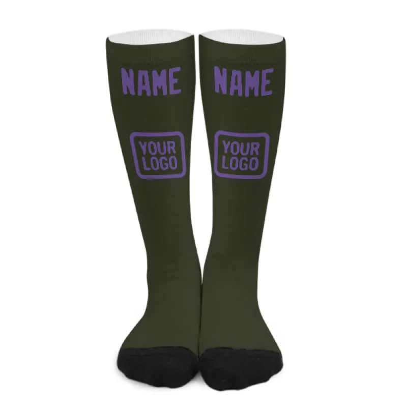 Custom Olive Light Purple Knee-High Sock sold by Tailorly