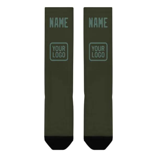 Custom Olive Blue Green Knee-High Sock sold by Tailorly product image thumbnail 2