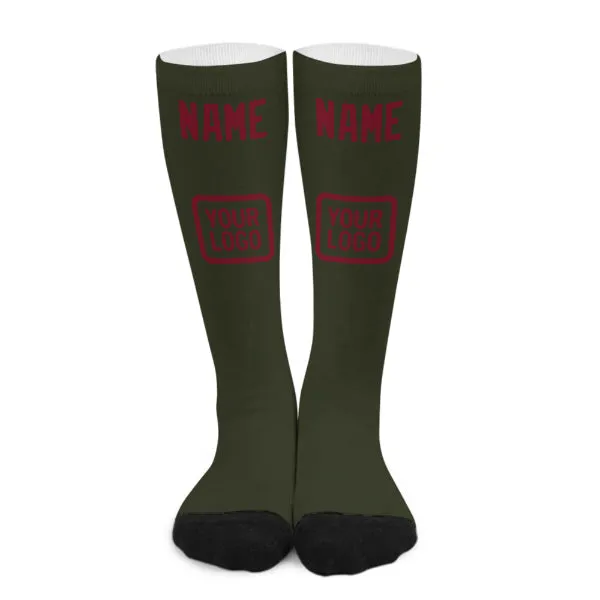 Custom Olive Crimson Red Knee-High Sock sold by Tailorly