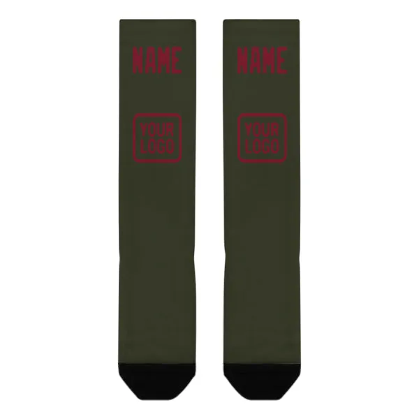 Custom Olive Crimson Red Knee-High Sock sold by Tailorly product image thumbnail 2