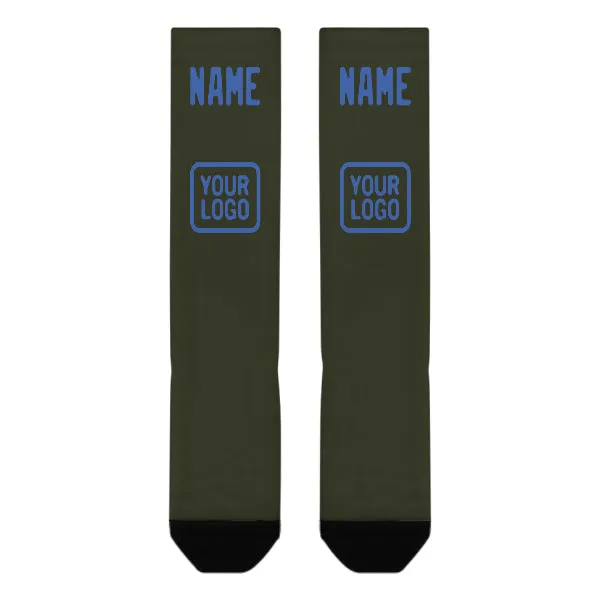 Custom Olive Sky Blue Knee-High Sock sold by Tailorly product image thumbnail 2