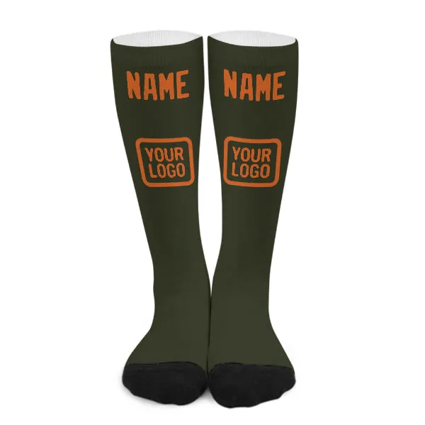 Custom Olive Orange Knee-High Sock sold by Tailorly