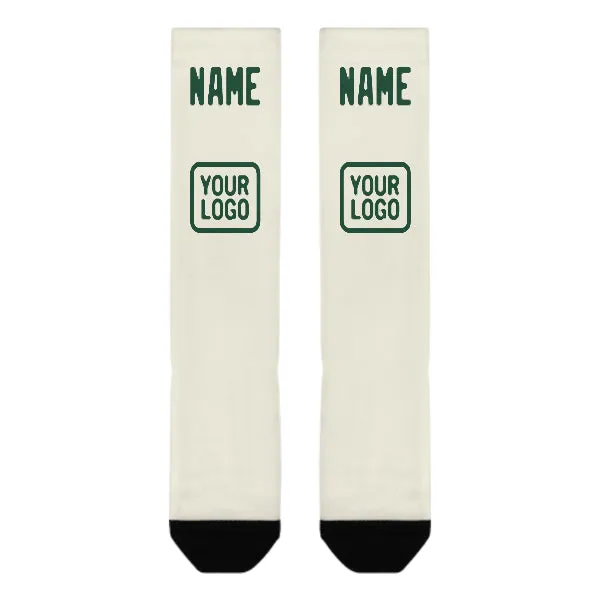 Custom Cream Green Knee-High Sock sold by Tailorly product image thumbnail 2