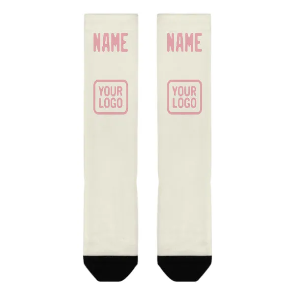 Custom Cream Light Pink Knee-High Sock sold by Tailorly product image thumbnail 2