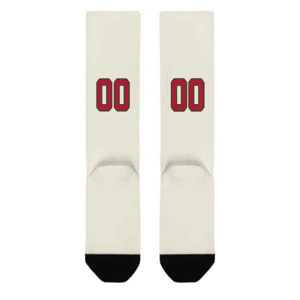 Custom Cream Red Knee-High Sock sold by Tailorly product image thumbnail 3