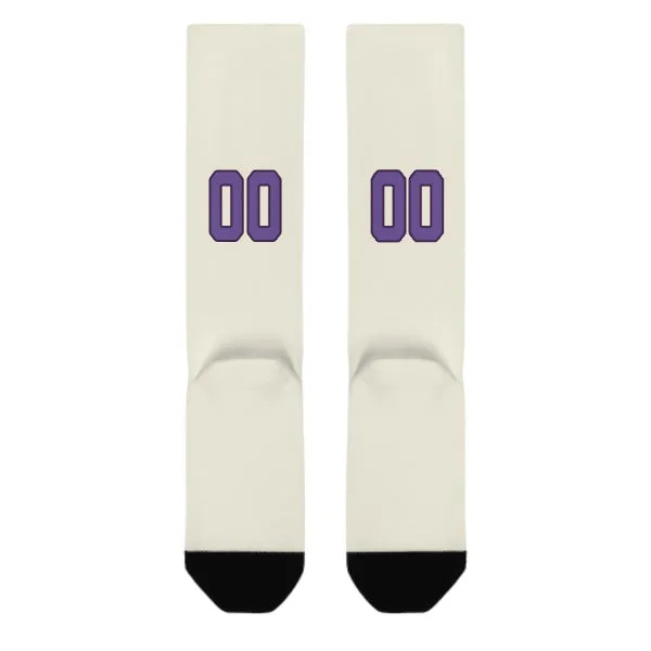 Custom Cream Light Purple Knee-High Sock sold by Tailorly product image thumbnail 3