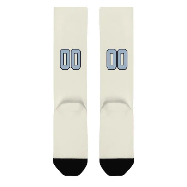 Custom Cream Light Blue Knee-High Sock sold by Tailorly product image thumbnail 3