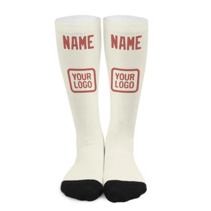 Custom Cream Copper Rose Knee-High Sock sold by Tailorly