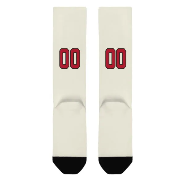 Custom Cream Red Knee-High Sock sold by Tailorly product image thumbnail 3