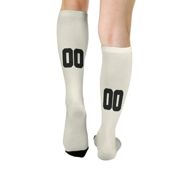 Custom Cream Black Knee-High Sock sold by Tailorly product image thumbnail 4