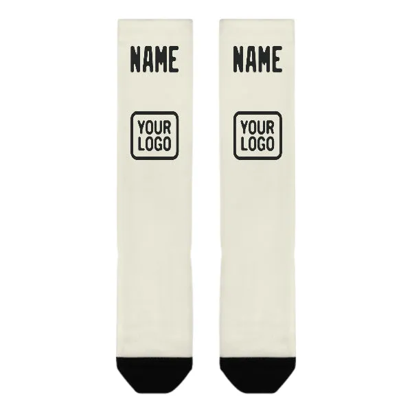 Custom Cream Black Knee-High Sock sold by Tailorly product image thumbnail 2