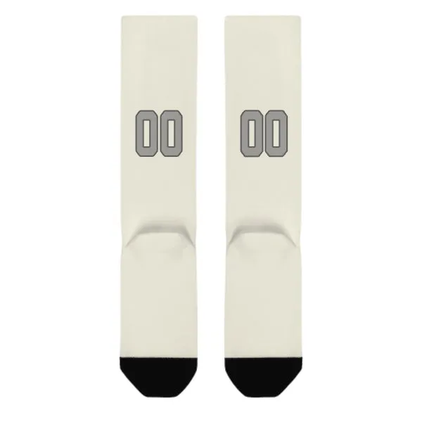 Custom Cream Gray Knee-High Sock sold by Tailorly product image thumbnail 3