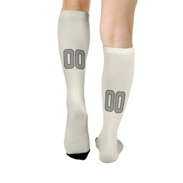 Custom Cream Gray Knee-High Sock sold by Tailorly product image thumbnail 4
