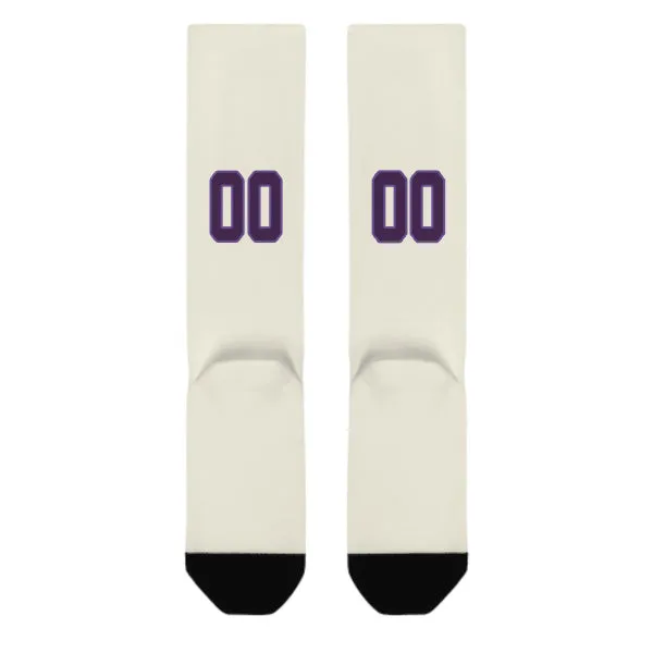 Custom Cream Purple Knee-High Sock sold by Tailorly product image thumbnail 3