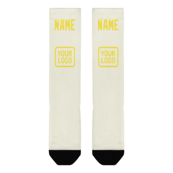 Custom Cream Light Yellow Knee-High Sock sold by Tailorly product image thumbnail 2