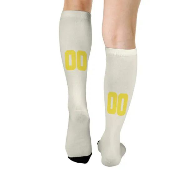 Custom Cream Light Yellow Knee-High Sock sold by Tailorly product image thumbnail 4