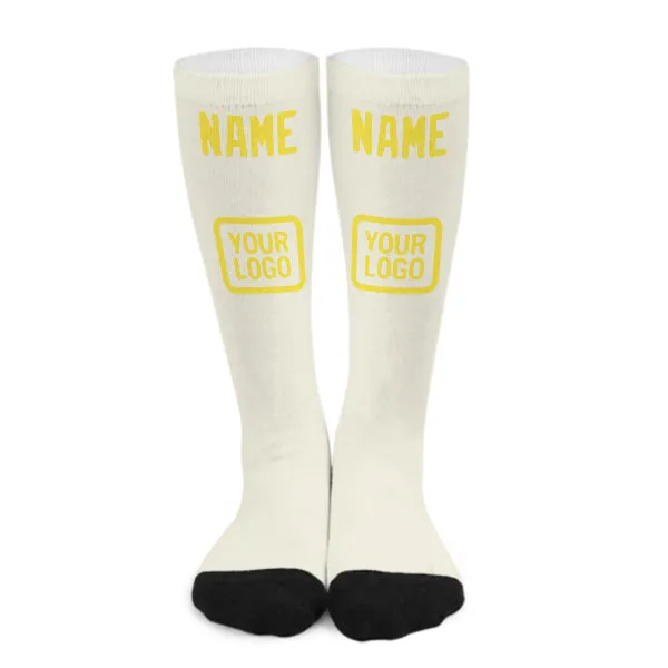 Custom Cream Light Yellow Knee-High Sock sold by Tailorly