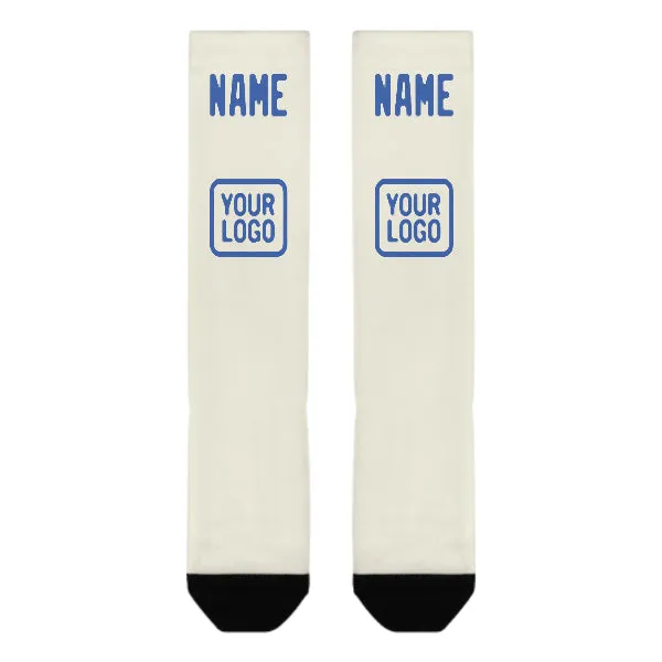 Custom Cream Sky Blue Knee-High Sock sold by Tailorly product image thumbnail 2