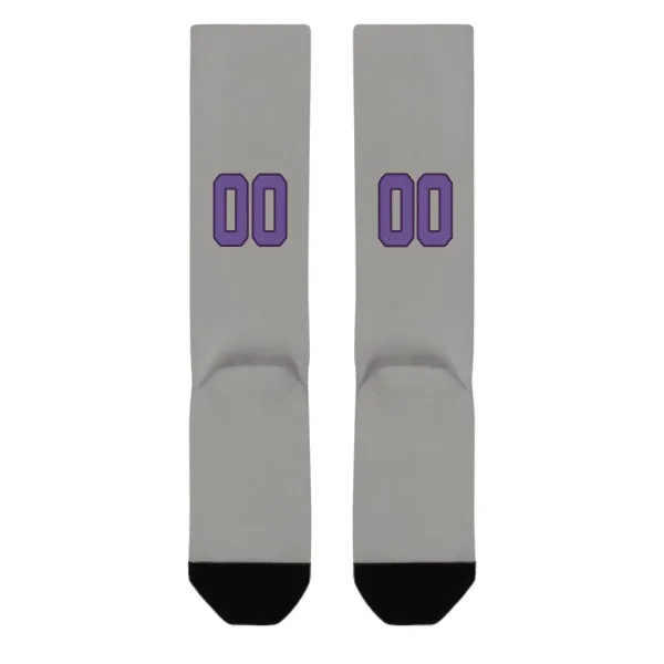 Custom Gray Light Purple Knee-High Sock sold by Tailorly product image thumbnail 3