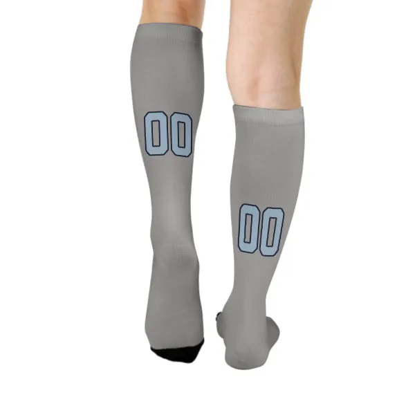 Custom Gray Light Blue Knee-High Sock sold by Tailorly product image thumbnail 4