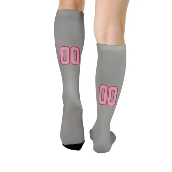Custom Gray Light Pink Knee-High Sock sold by Tailorly product image thumbnail 4