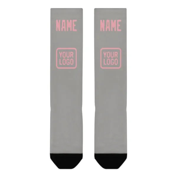 Custom Gray Light Pink Knee-High Sock sold by Tailorly product image thumbnail 2