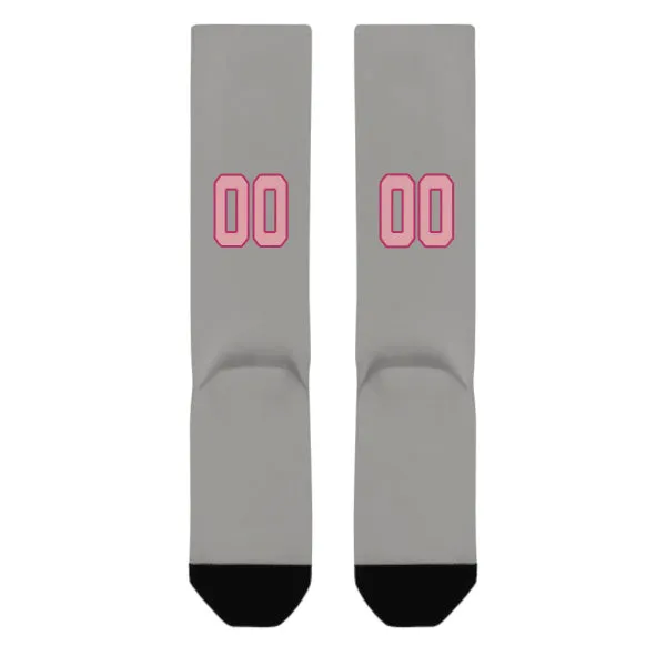 Custom Gray Light Pink Knee-High Sock sold by Tailorly product image thumbnail 3