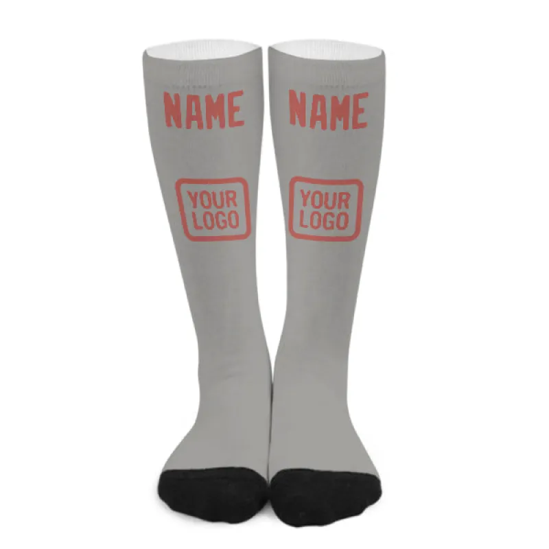 Custom Gray Copper Rose Knee-High Sock sold by Tailorly
