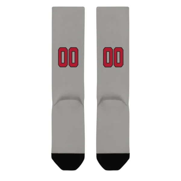 Custom Gray Red Knee-High Sock sold by Tailorly product image thumbnail 3