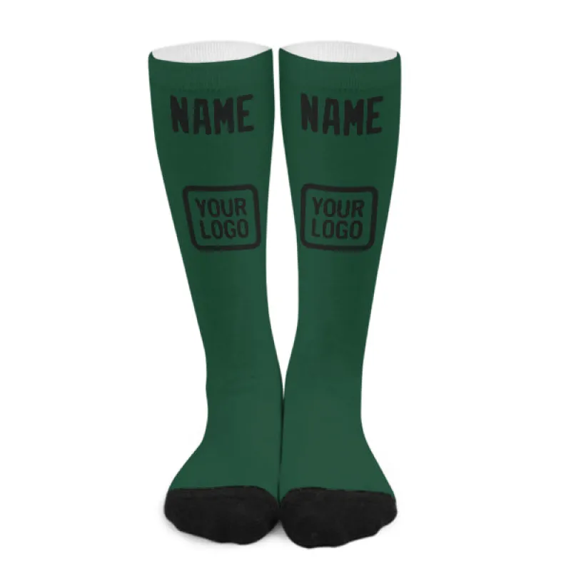 Custom Green Black Knee-High Sock sold by Tailorly
