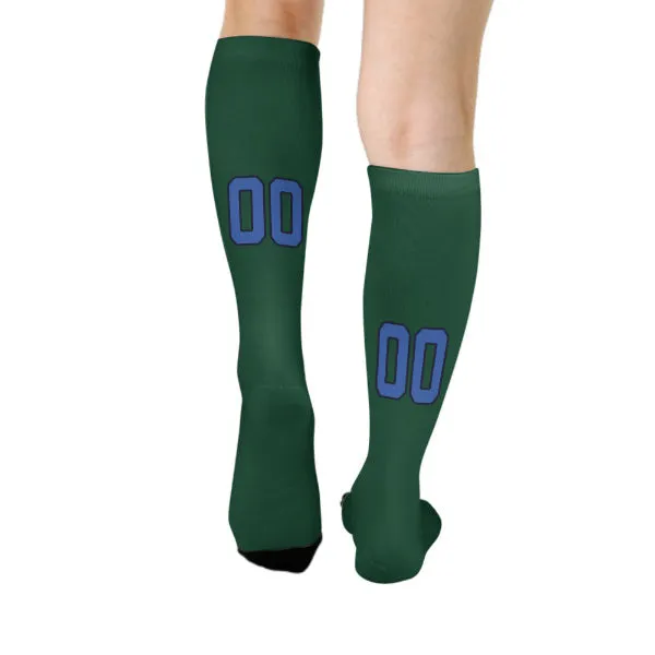 Custom Green Sky Blue Knee-High Sock sold by Tailorly product image thumbnail 4