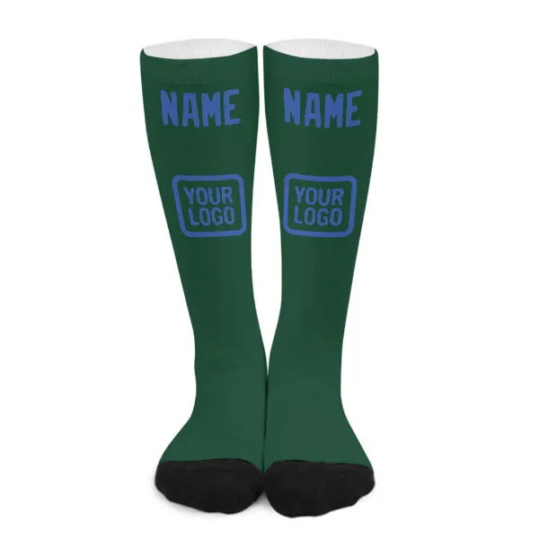 Custom Green Sky Blue Knee-High Sock sold by Tailorly