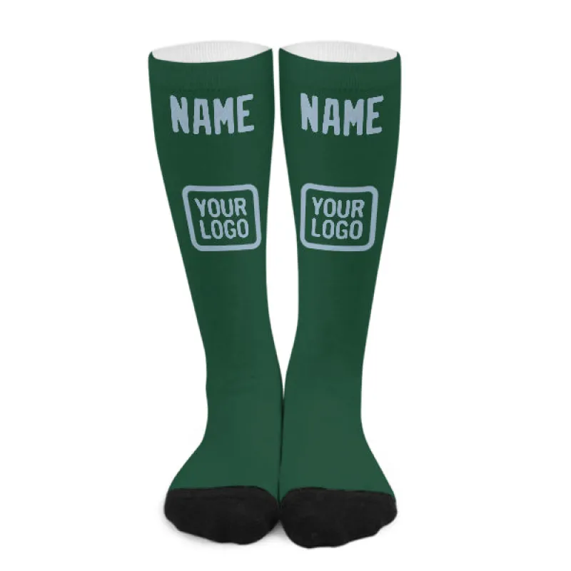 Custom Green Light Blue Knee-High Sock sold by Tailorly