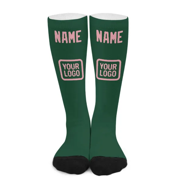 Custom Green Light Pink Knee-High Sock sold by Tailorly