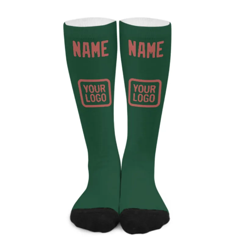 Custom Green Copper Rose Knee-High Sock sold by Tailorly