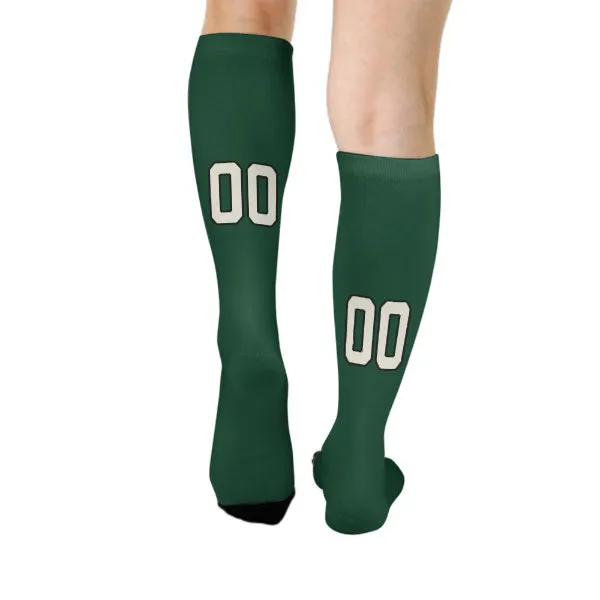 Custom Green Cream Knee-High Sock sold by Tailorly product image thumbnail 4
