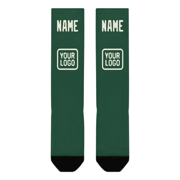 Custom Green Cream Knee-High Sock sold by Tailorly product image thumbnail 2