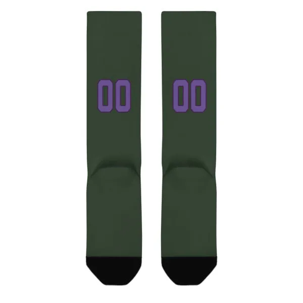 Custom Dark Green Light Purple Knee-High Sock sold by Tailorly product image thumbnail 3