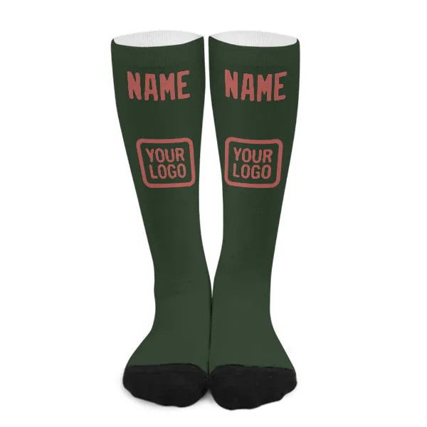 Custom Dark Green Copper Rose Knee-High Sock sold by Tailorly