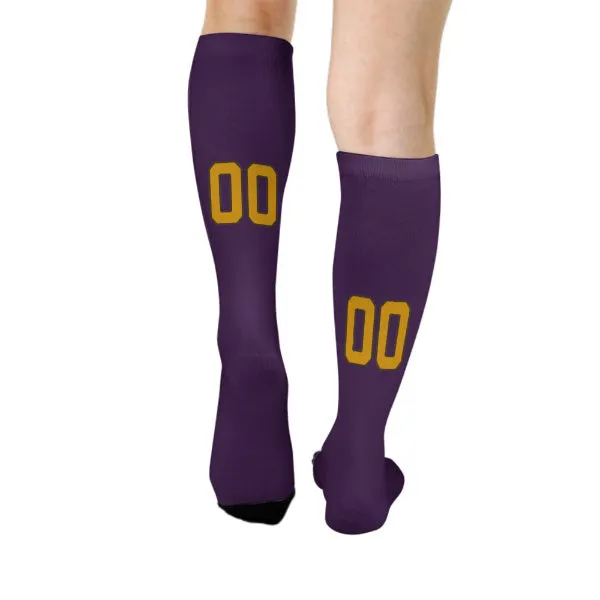 Custom Purple Yellow Knee-High Sock sold by Tailorly product image thumbnail 4