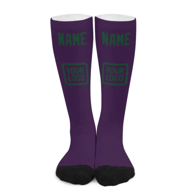 Custom Purple Green Knee-High Sock sold by Tailorly