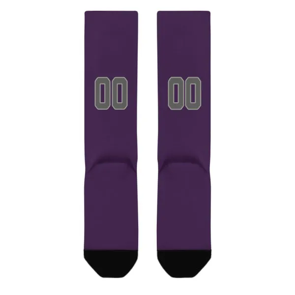 Custom Purple Dark Grey Knee-High Sock sold by Tailorly product image thumbnail 3