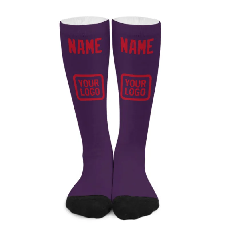 Custom Purple Red Knee-High Sock sold by Tailorly