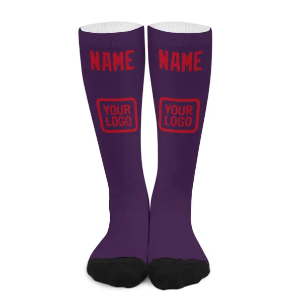 Custom Purple Red Knee-High Sock sold by Tailorly