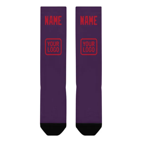 Custom Purple Red Knee-High Sock sold by Tailorly product image thumbnail 2