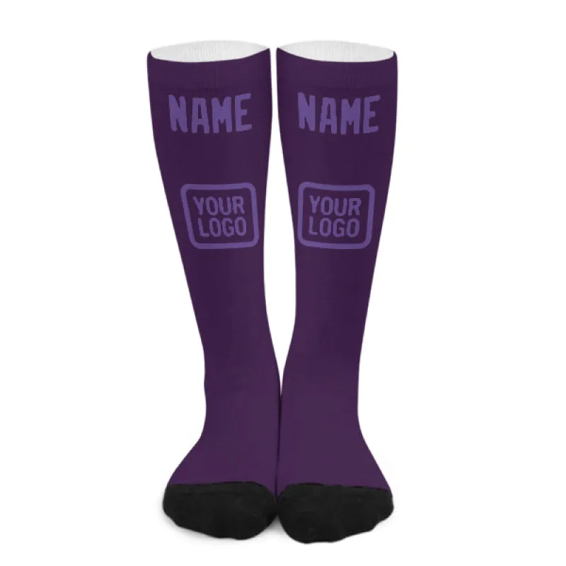 Custom Purple Light Purple Knee-High Sock sold by Tailorly